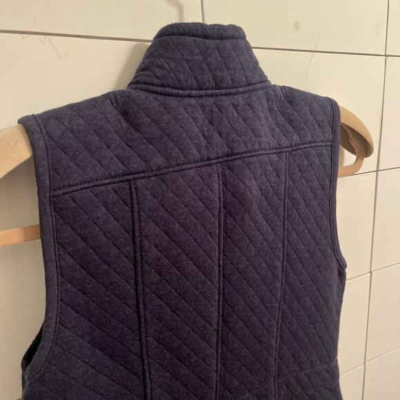Talbots Quilted Sleeveless Vest Deep Navy Blue Size Petitie - Picture 4 of 10